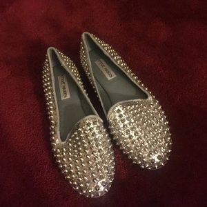 Steve Madden Silver Studded Flats