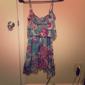 Mint green floral dress!