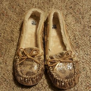 Gold Leopard Moccasins