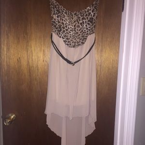 Strapless Cheetah and Nude Dress