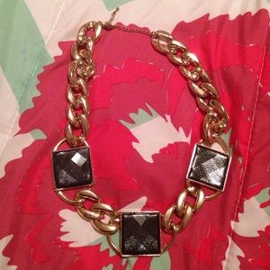 Gold and black necklace