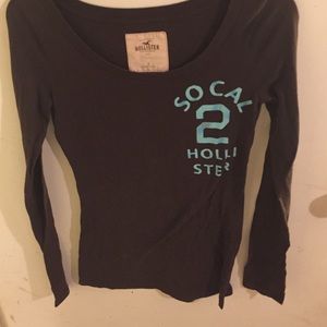 Brown Hollister So Cal Long Sleeved Graphic Tee