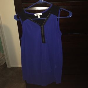 Blue and black mesh shirt