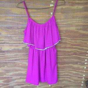 Magenta PomPom Detailed Dress