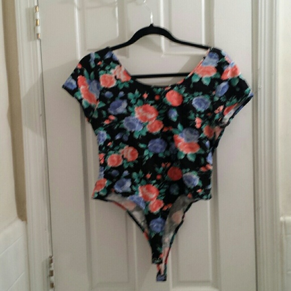 Flower print leotard