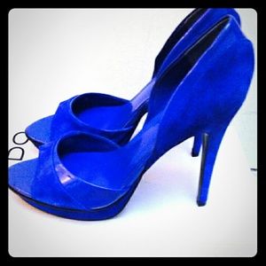 Cobalt  Blue Open Toe SEXY STILLETOS