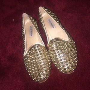 Steven Madden Gold Studded Flats