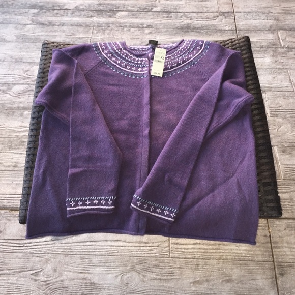 Purple Eddie Bauer Button Up Sweater