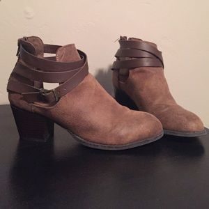 Brown suede booties from Urban Outfitters