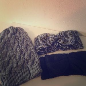 Brandy Melville Beanie and head bands .