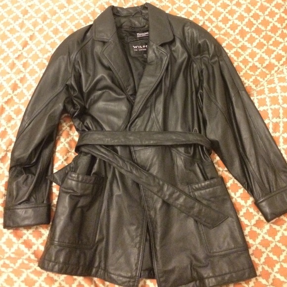 Wilson's Leather 3/4 length leather jacket black