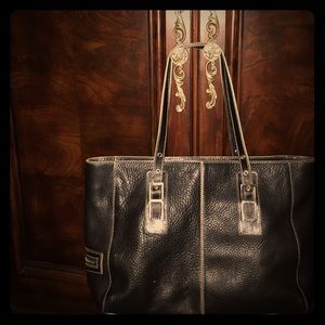 Large Black Leather Tote Purse