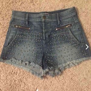 High waisted jean shorts