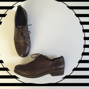 Calvin Klein jeans leather oxfords-brown