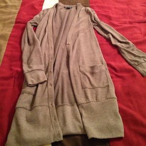 Long brown sweater with pockets