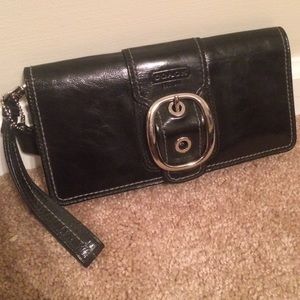 Coach wristlet - black patten leather