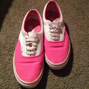 Pink and white vans