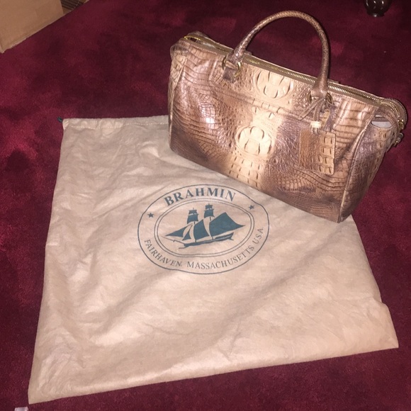 Brahmin Tan/Brown satchel (dust bag included)