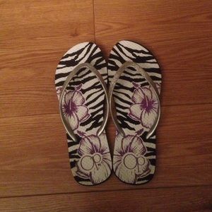 Striped flip flops