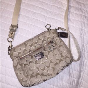 Silver coach poppy bag