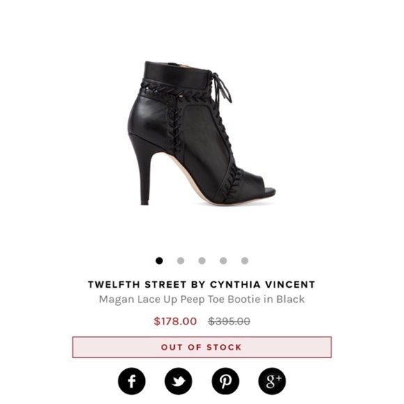 Cynthia Vincent lace up peep toe bootie in black
