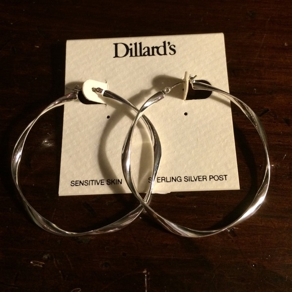 Dillard's Sterling Silver Hoop Earrings.