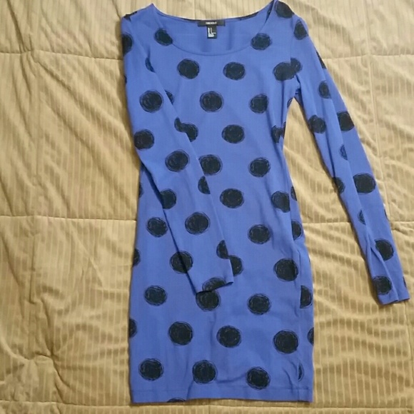 Blue Polka-Dot Tube Dress