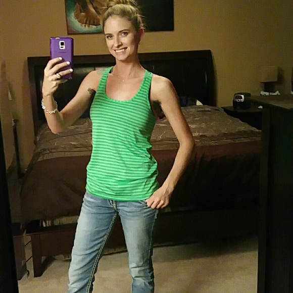 Free with any purchase!Striped green work out tank