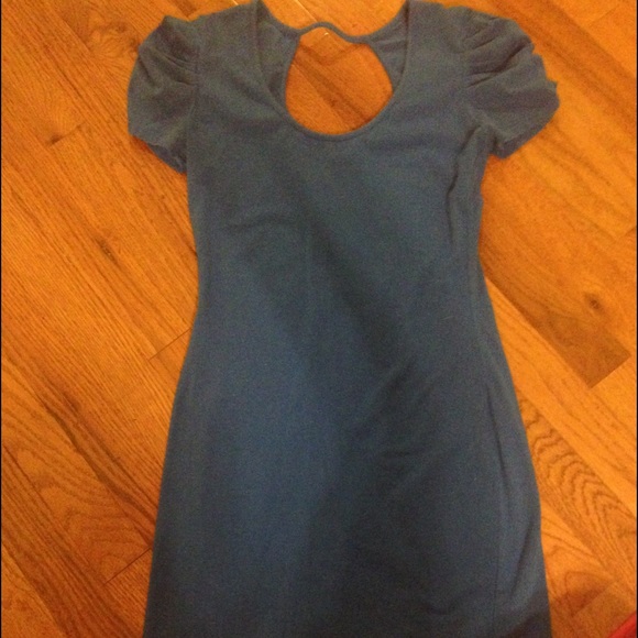 Snug fitting blue dress
