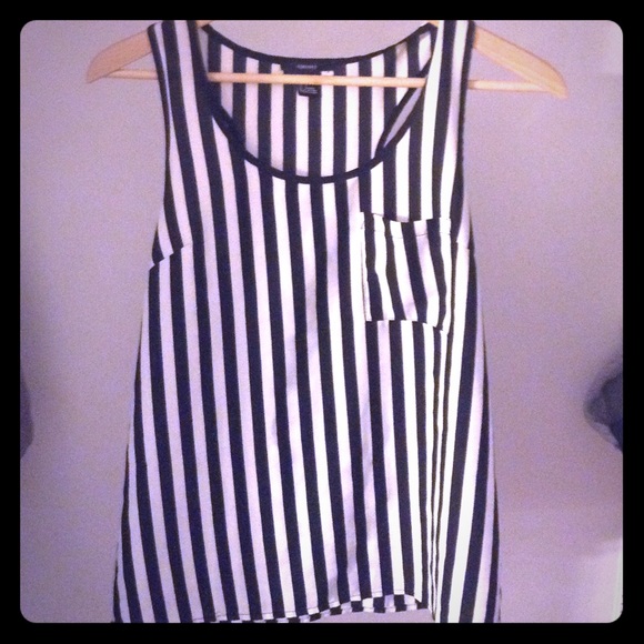 Black and White Striped Tank Top