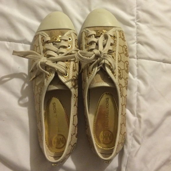 Gold MK sneakers, worn 4-5 times MAKE OFFERS