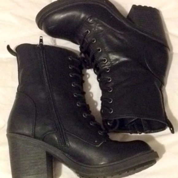 Black combat boots