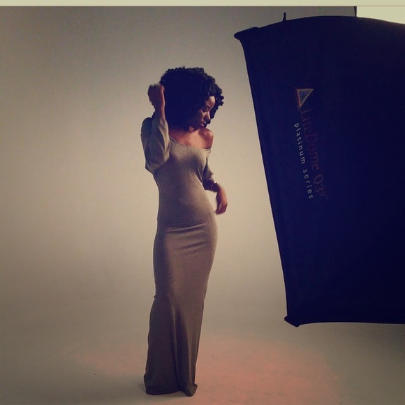 Nude Taylor jay custom fitted dolman maxi dress