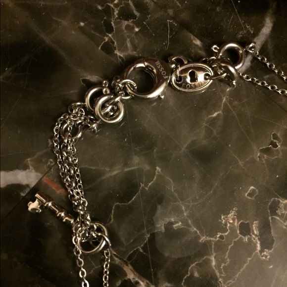 Fossil Heart Lock and Key Necklace - Picture 4 of 4