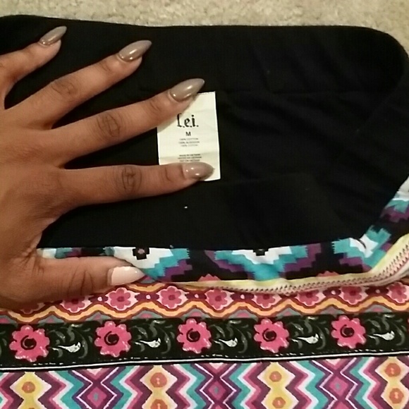 Floral/ Tribal Mini Bodycon Skirt - Picture 2 of 3