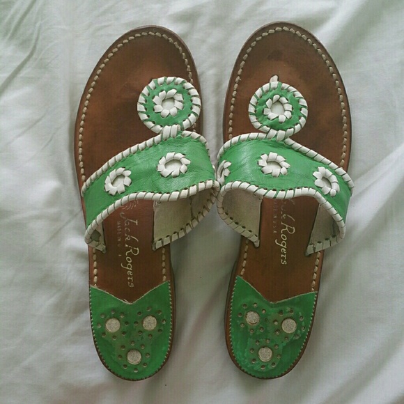 Green/white Jack Rogers