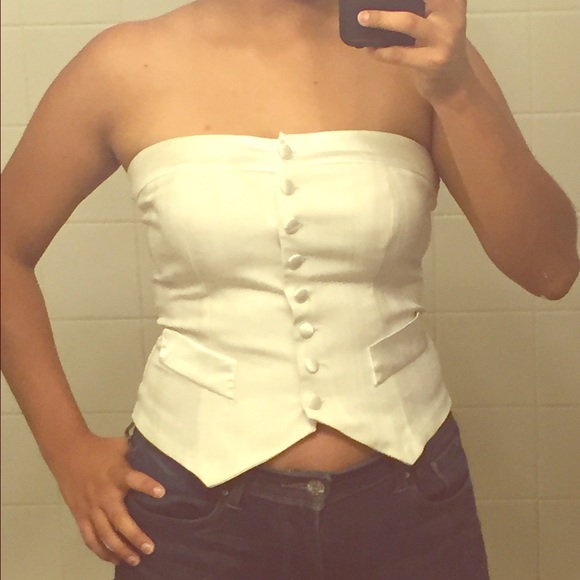 Strapless cute white top - Picture 1 of 3