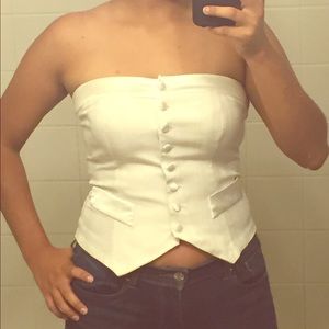 Strapless cute white top