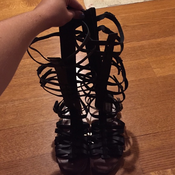 Black gladiator sandals