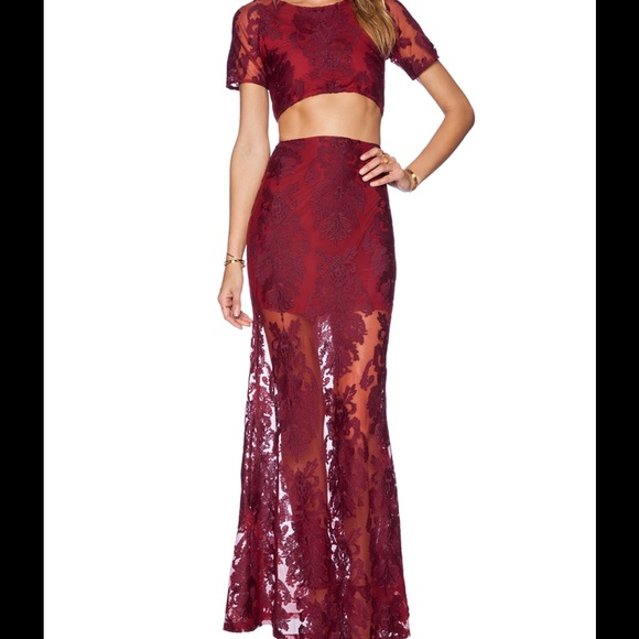 HOLD For love and lemons ethereal lace maxi skirt