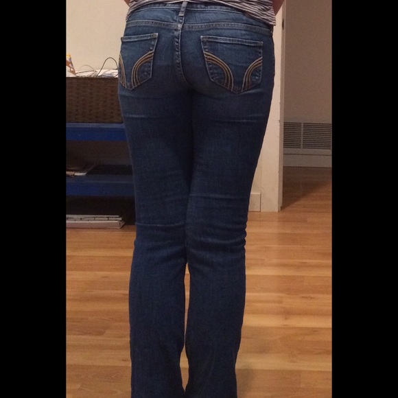 Dark wash boot cut jeans by hollister
