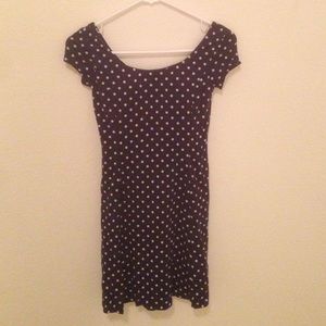 Navy blue polka dot dress