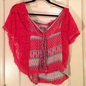 Pretty pink lace blouse