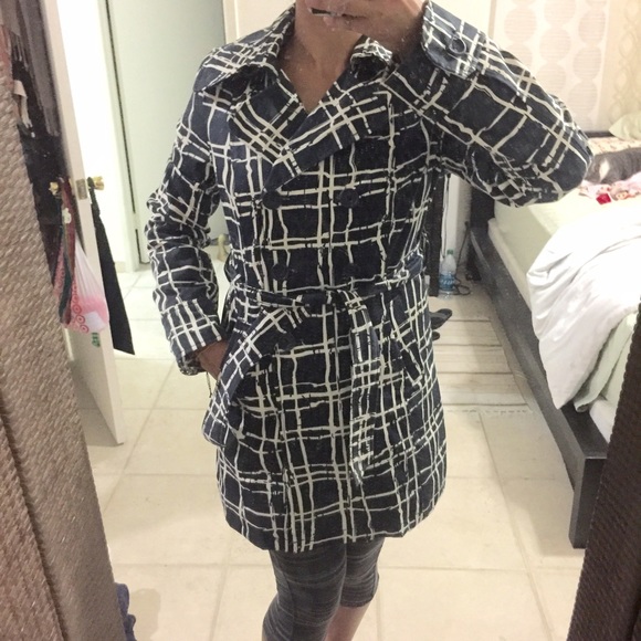 Navy blue trench coat