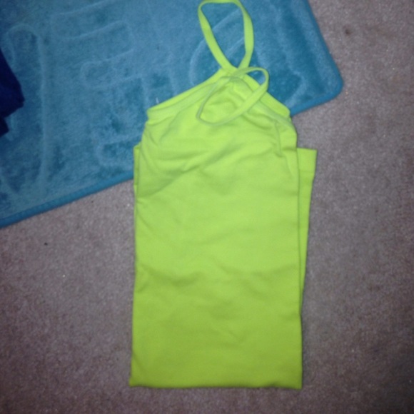 Neon yellow stretchy tank top