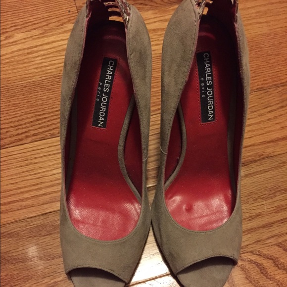Charles Jourdan pep toe suede pumps