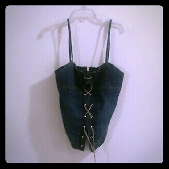 Denim Crop  Corset