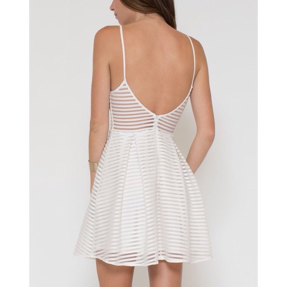 "Snow" Fit & Flare White Dress - Picture 3 of 4