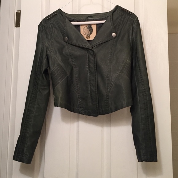 Dark green (p)leather jacket