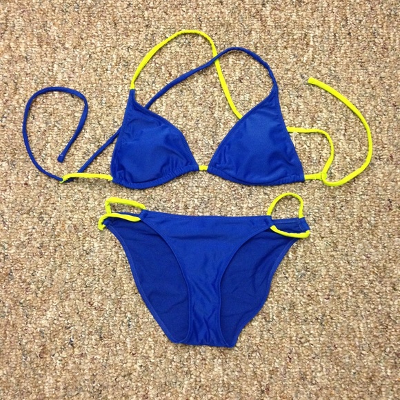 Royal Blue and Lime Aerie Triangle Bikini